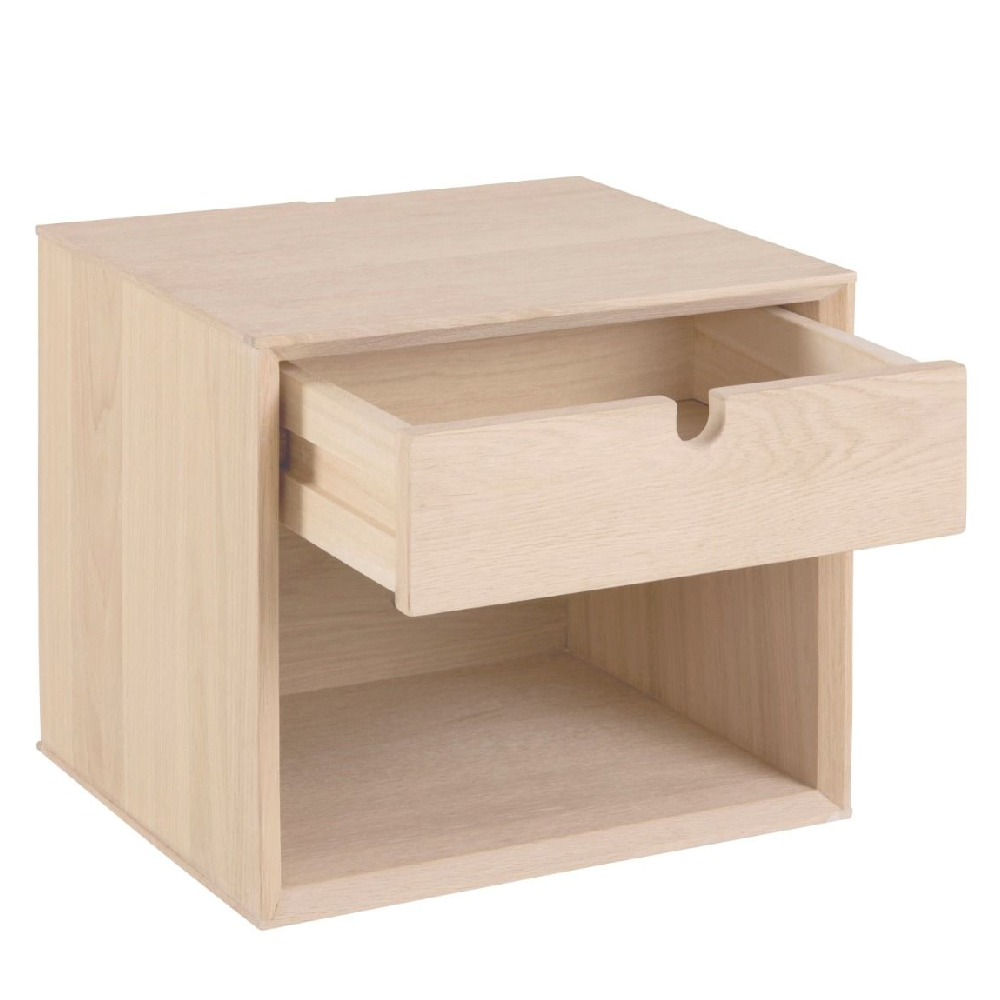 Cardiff Wooden Bedside Cabinet With 1 Drawer In White And Oak