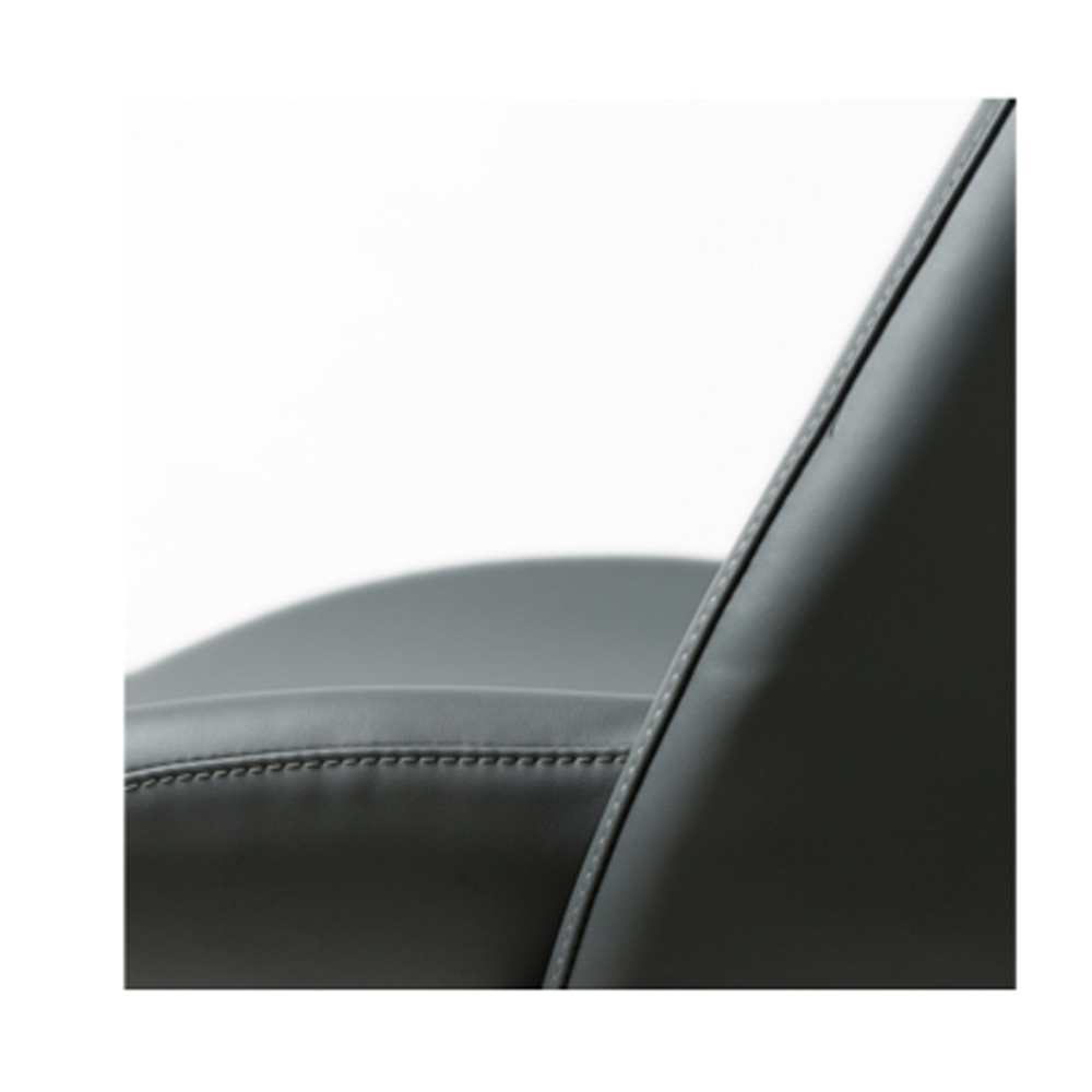 Cardwell Slate Grey PU Leather Bar Stools with Steel Base In Pair