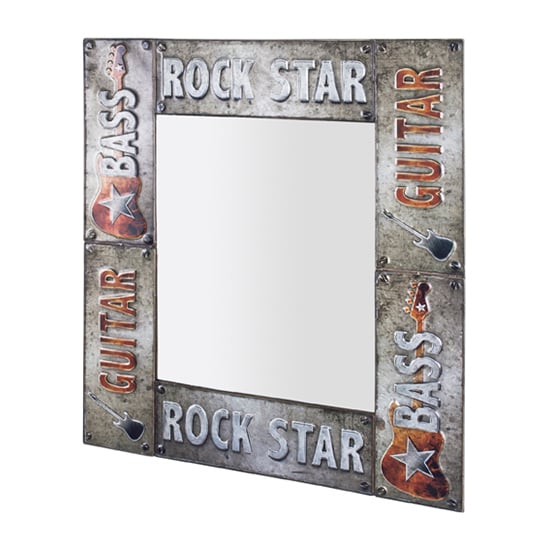 Read more about Carefree metal wall mirror in rockstar vintage look