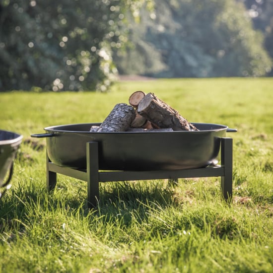 Product photograph of Carew Contemporary Style Metal Fire Pit In Black from Furniture in Fashion
