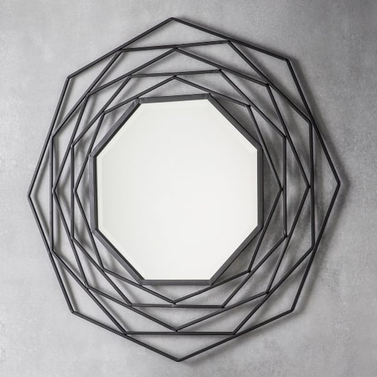 Cargan Metallic Wall Bedroom Mirror In Black Frame_1