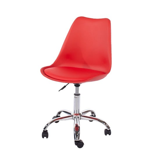 Cargo Office Chair In Red With Chrome Base Furniture in Fashion