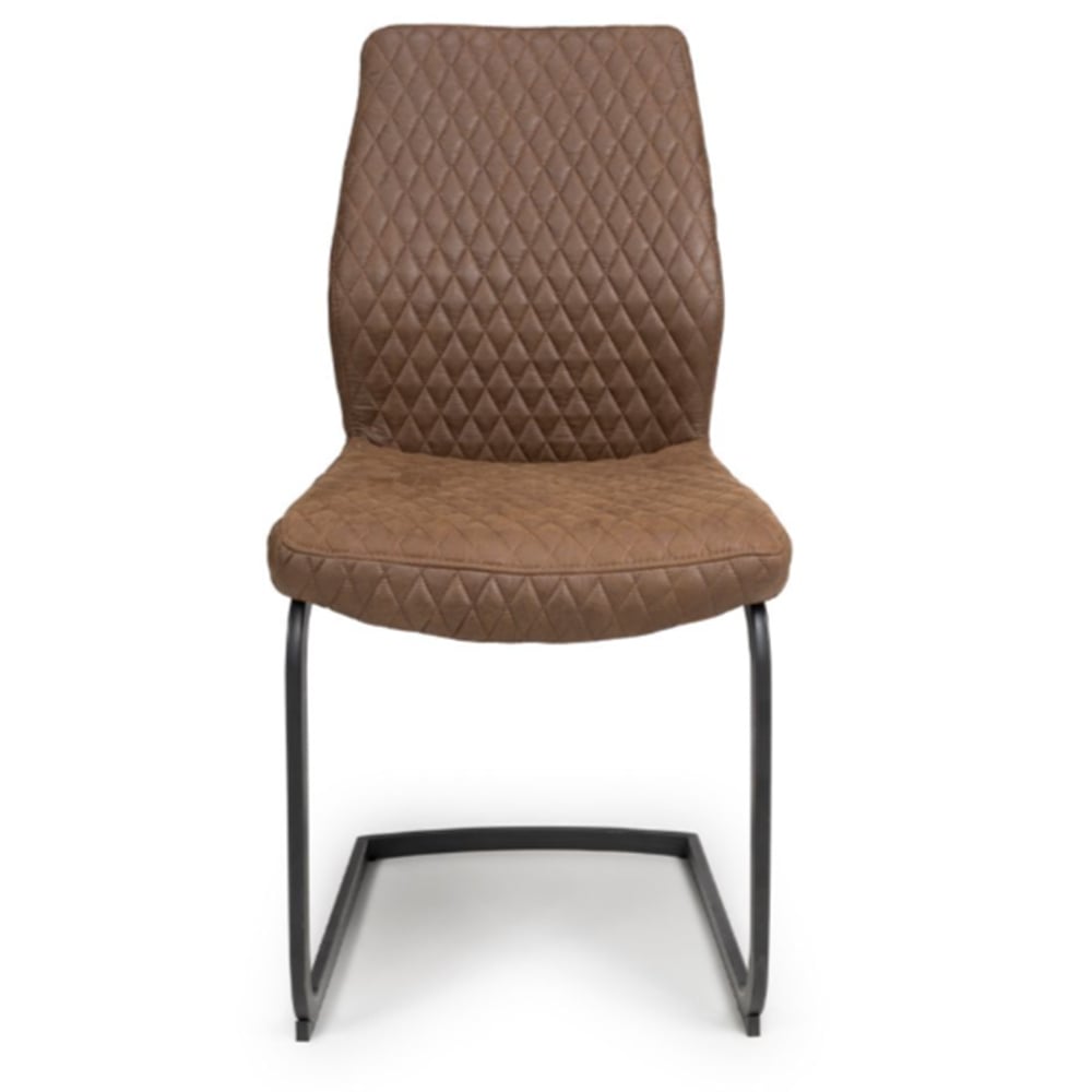 Caribou Antique Brown Fabric Dining Chairs In Pair