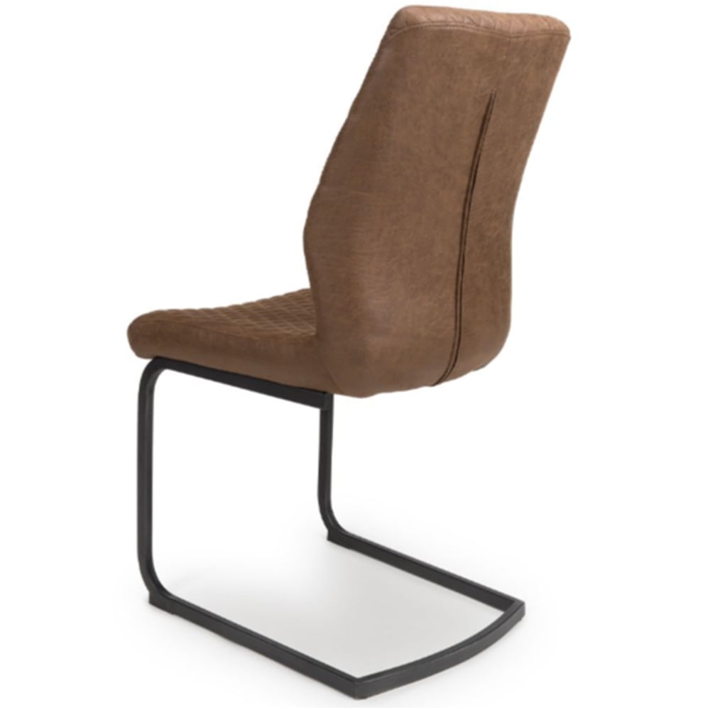 Caribou Antique Brown Fabric Dining Chairs In Pair