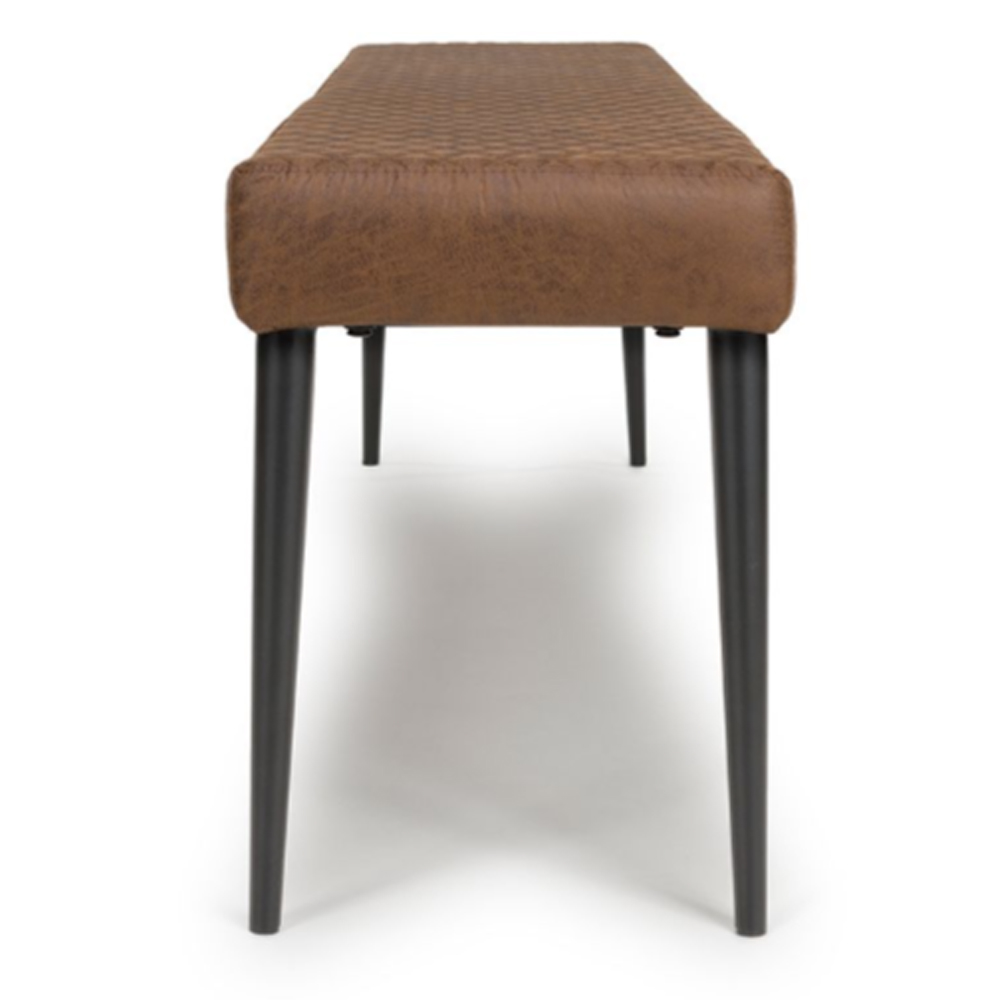 Caribou Fabric Dining Bench With Metal Legs In Antique Brown