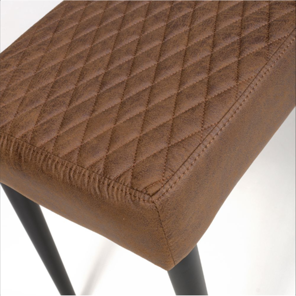 Caribou Fabric Dining Bench With Metal Legs In Antique Brown