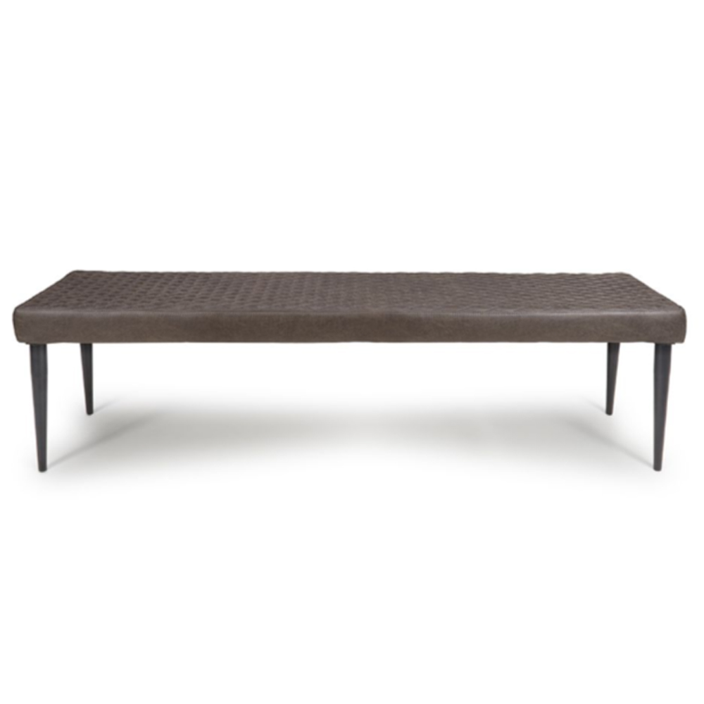 Caribou Fabric Dining Bench With Metal Legs In Grey
