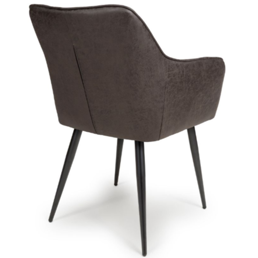 Caribou Grey Fabric Carver Dining Chairs In Pair