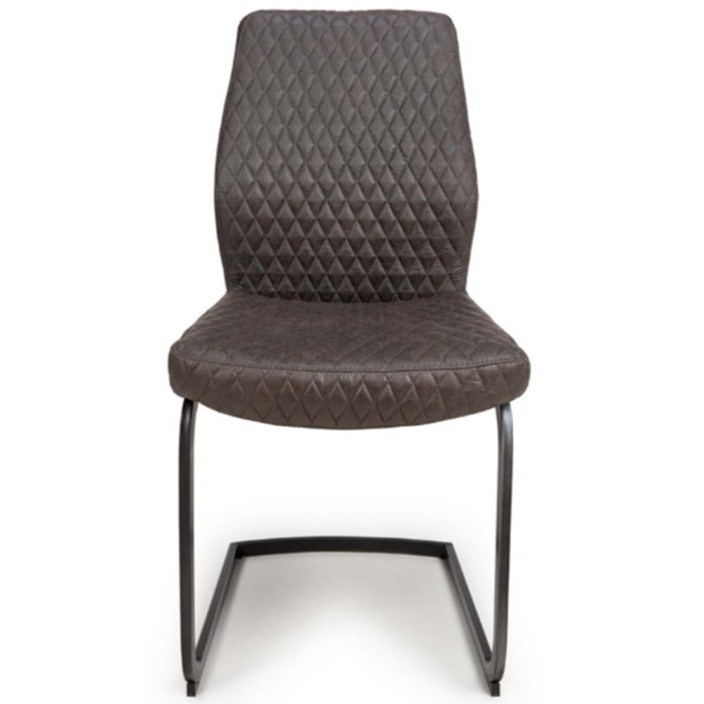 Caribou Grey Fabric Dining Chairs In Pair