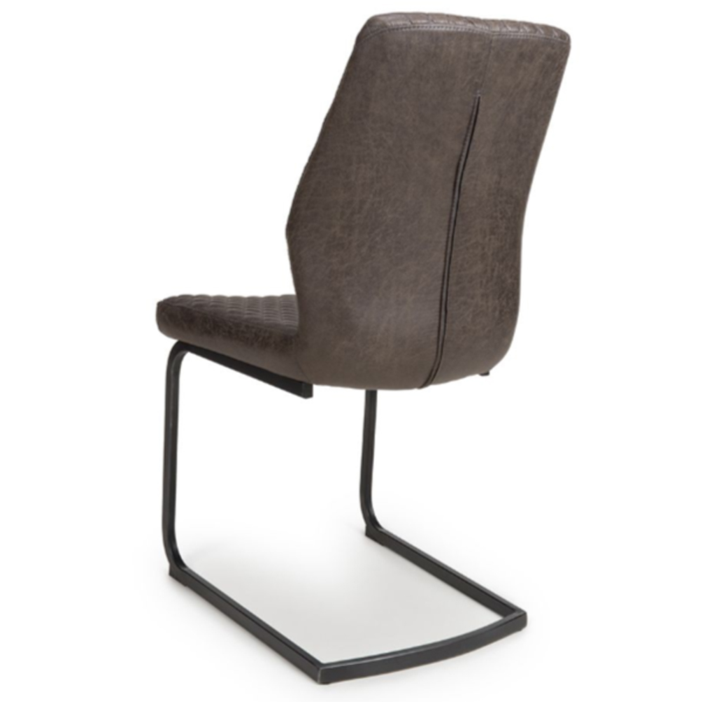 Caribou Grey Fabric Dining Chairs In Pair