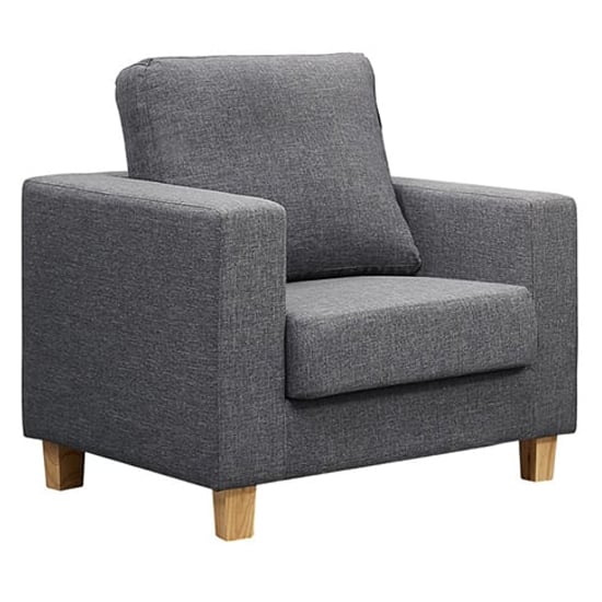 Photo of Caridad linen fabric 1 seater sofa in dark grey