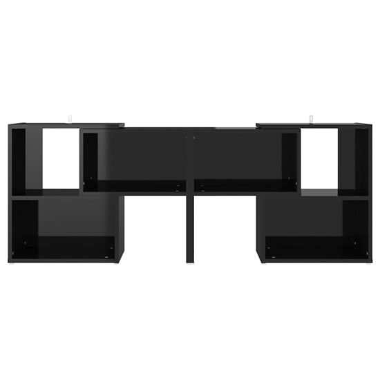 Carillo High Gloss TV Stand With Shelves In Black_3