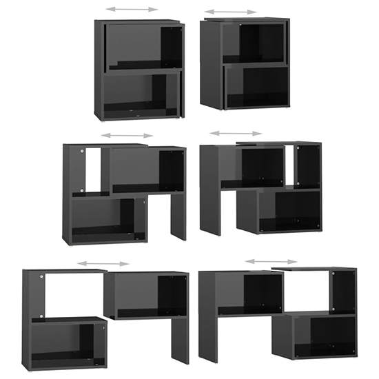 Carillo High Gloss TV Stand With Shelves In Black_4