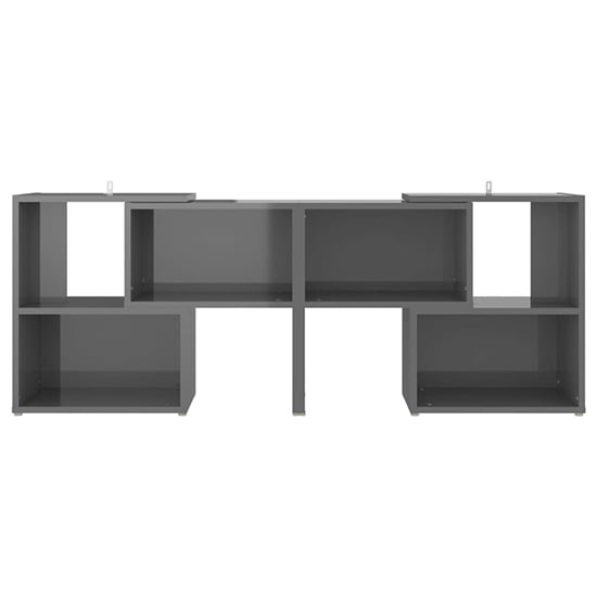 Carillo High Gloss TV Stand With Shelves In Grey_3