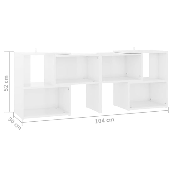 Carillo High Gloss TV Stand With Shelves In White_5