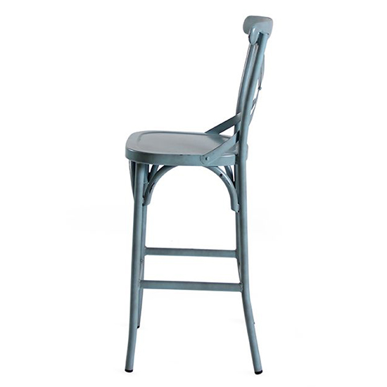 Cayuga Outdoor Aluminium Vintage Bar Chair In Blue