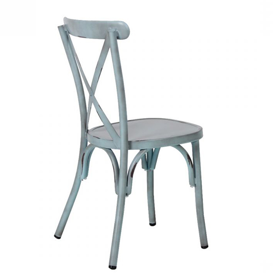 Cayuga Outdoor Aluminium Vintage Side Chair In Blue