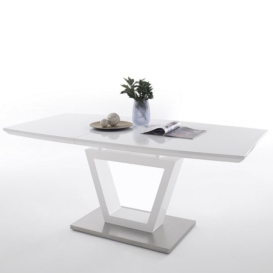 Carina Extendable Dining Table In High Gloss White_1