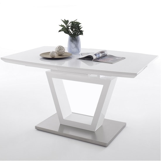 Carina Extendable Dining Table In High Gloss White_3