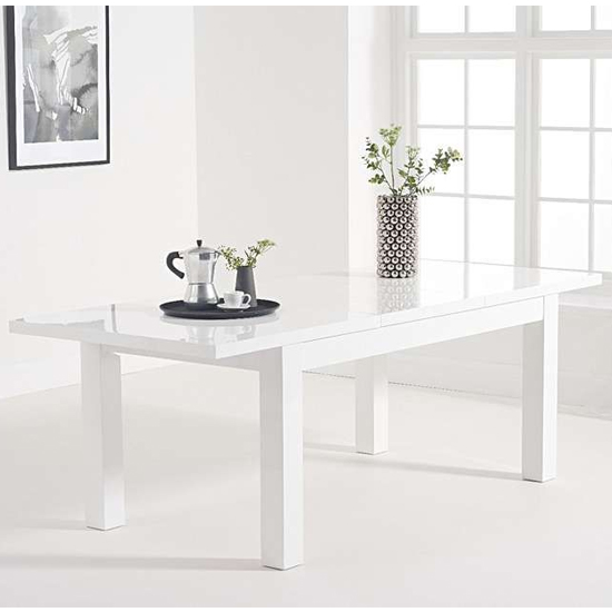 Carino Extending High Gloss Dining Table In White_1