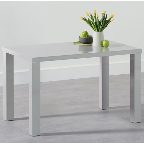 Carino Rectangular 120cm High Gloss Dining Table In Light Grey