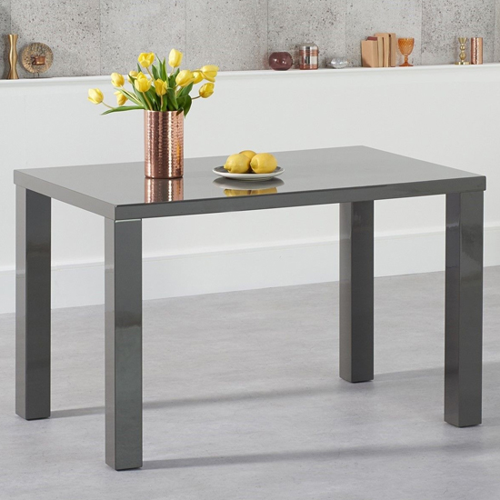 Carino Rectangular 120cm High Gloss Dining Table In Dark Grey_2