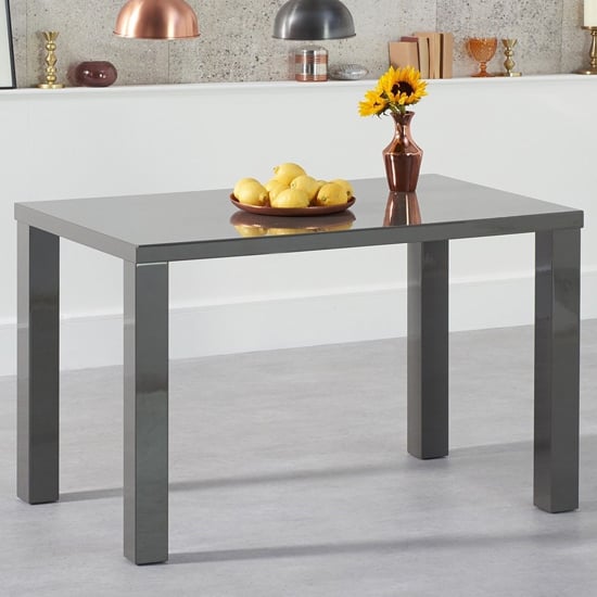 Carino Rectangular 120cm High Gloss Dining Table In Dark Grey