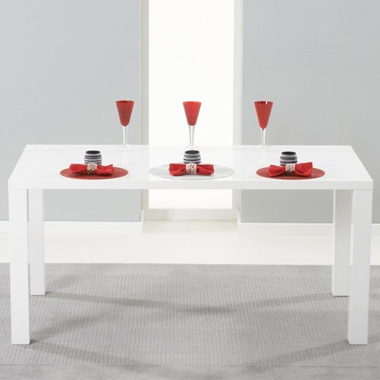 Carino Rectangular 160cm High Gloss Dining Table In White_2