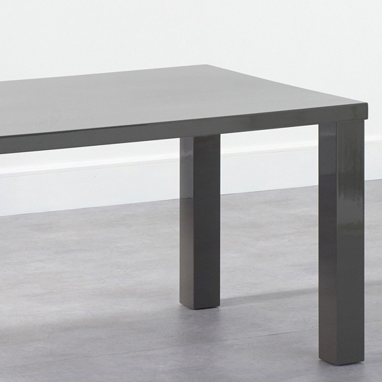 Carino Rectangular 200cm High Gloss Dining Table In Dark Grey_2