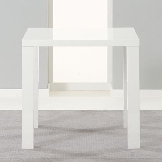 Carino Square 80cm High Gloss Dining Table In White_2