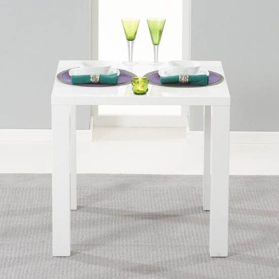 Carino Square 80cm High Gloss Dining Table In White_3