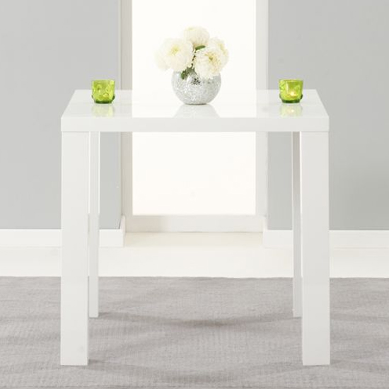 Carino Square 80cm High Gloss Dining Table In White_1