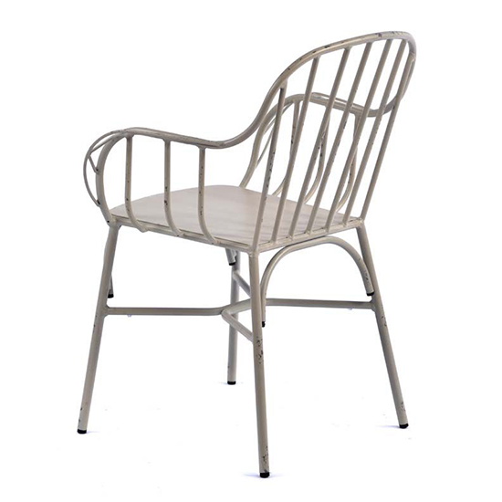Carla Outdoor Aluminium Vintage Arm Chair In White