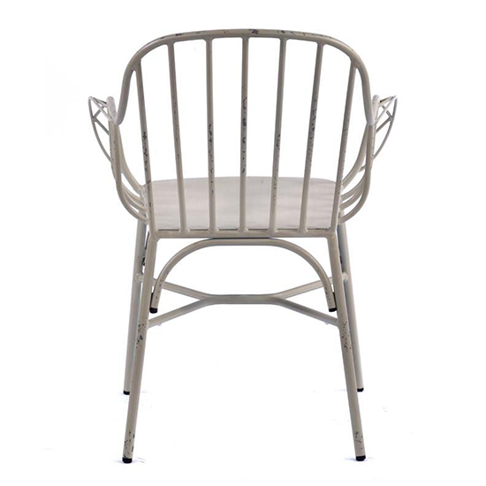 Carla Outdoor Aluminium Vintage Arm Chair In White