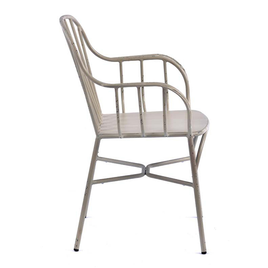 Carla Outdoor Aluminium Vintage Arm Chair In White