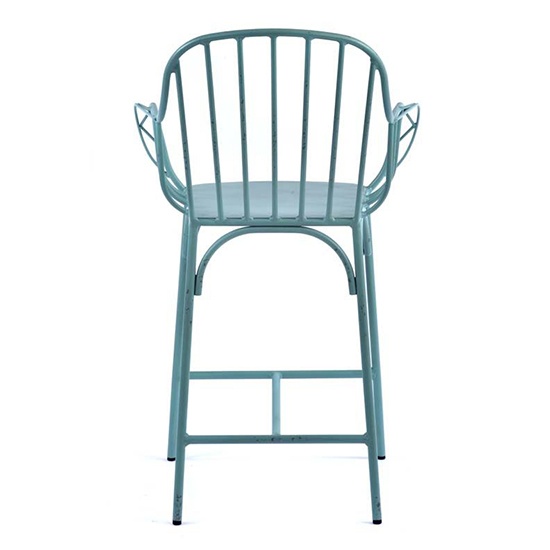 Carla Outdoor Aluminium Vintage Bar Chair In Light Blue