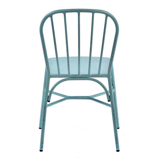 Carla Outdoor Aluminium Vintage Side Chair In Light Blue