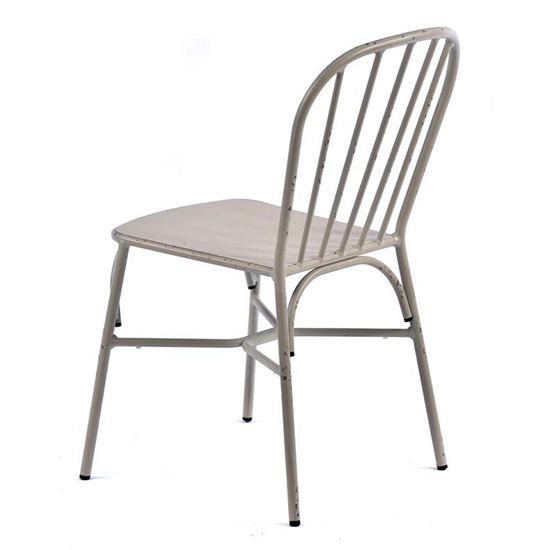 Carla Outdoor Aluminium Vintage Side Chair In White