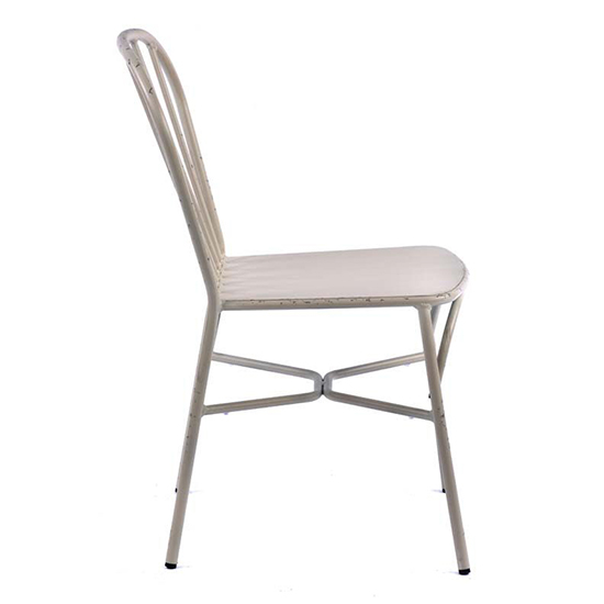 Carla Outdoor Aluminium Vintage Side Chair In White