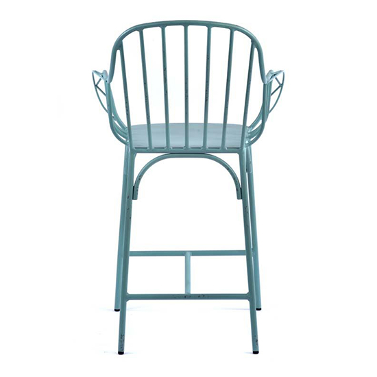Carla Outdoor Mid Height Vintage Arm Chair In Light Blue