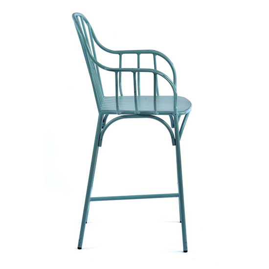 Carla Outdoor Mid Height Vintage Arm Chair In Light Blue
