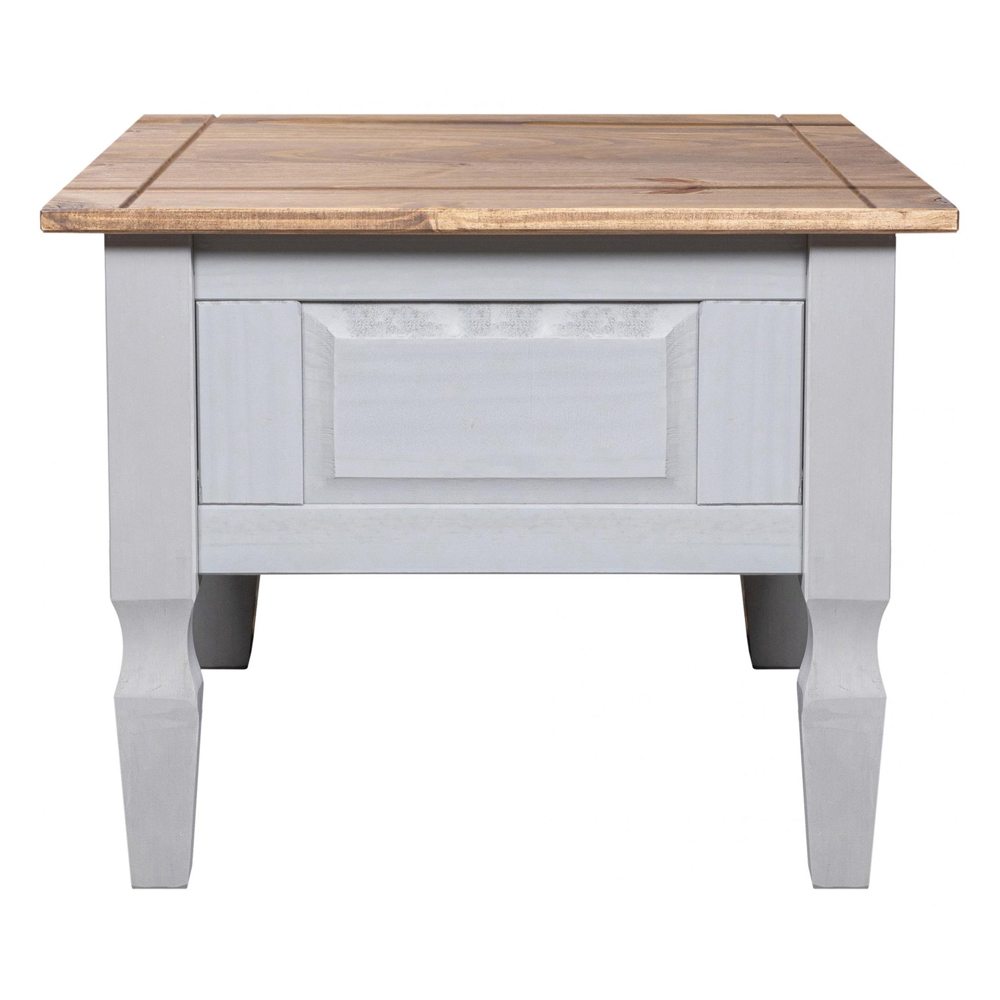 Carlen Grey Distressed Oak Wooden Lamp Tables In Pair