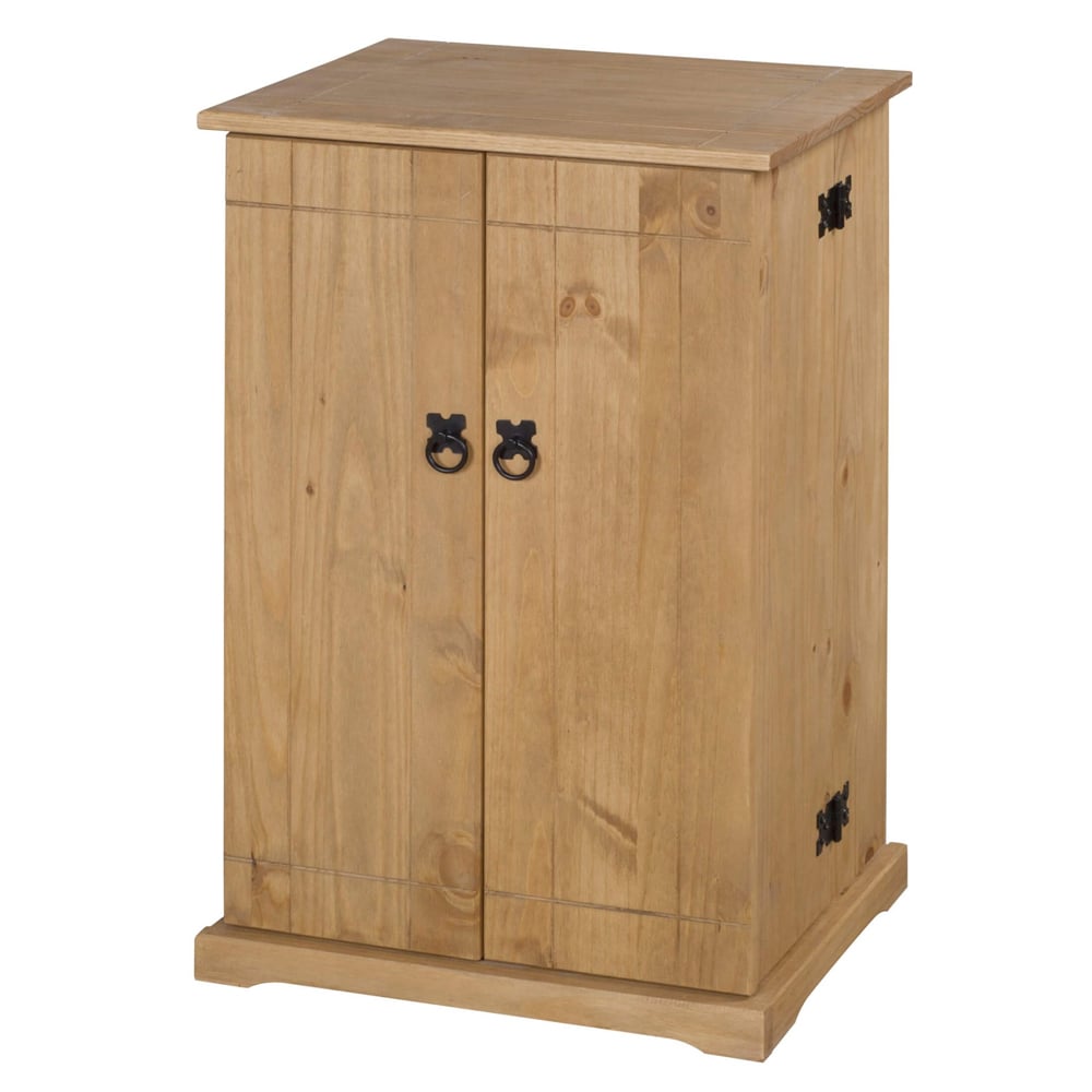 Carlen Wooden CD DVD Rack With 2 Doors In Distressed Oak