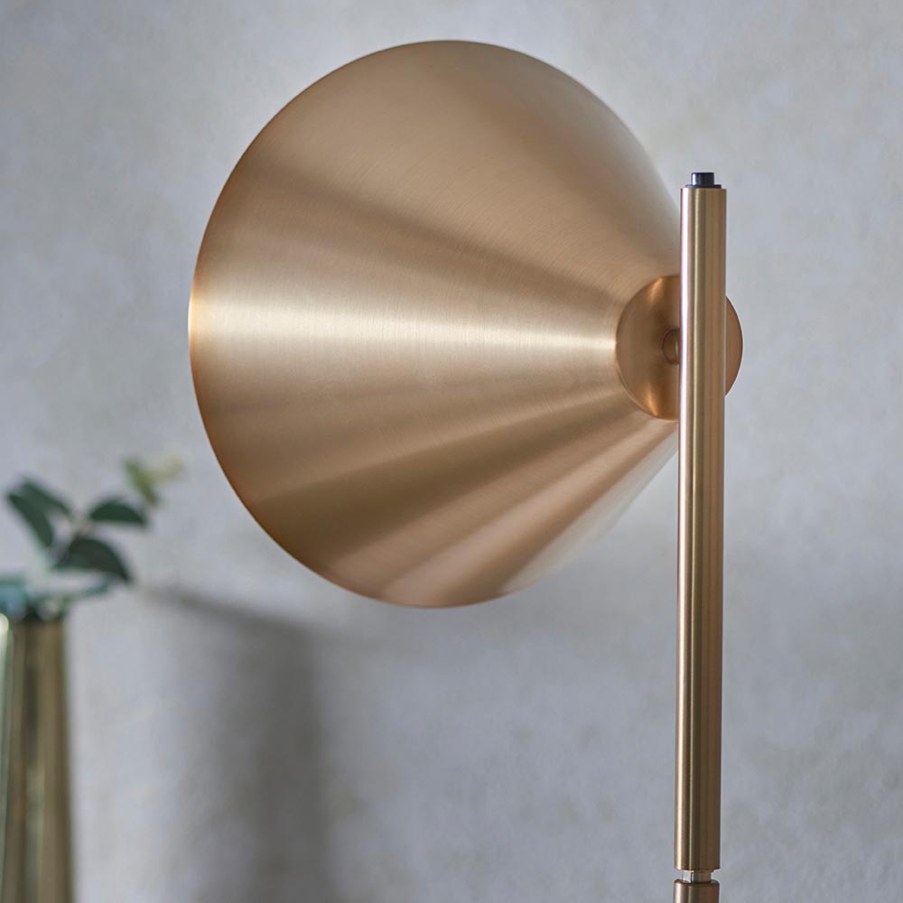 Carlisle Metal Floor Lamp In Brushed Antique Brass