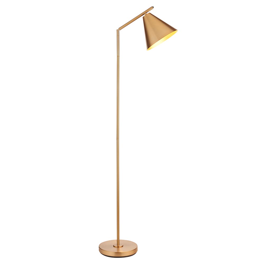 Carlisle Metal Floor Lamp In Brushed Antique Brass