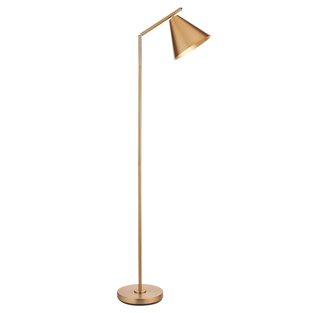 Carlisle Metal Floor Lamp In Brushed Antique Brass