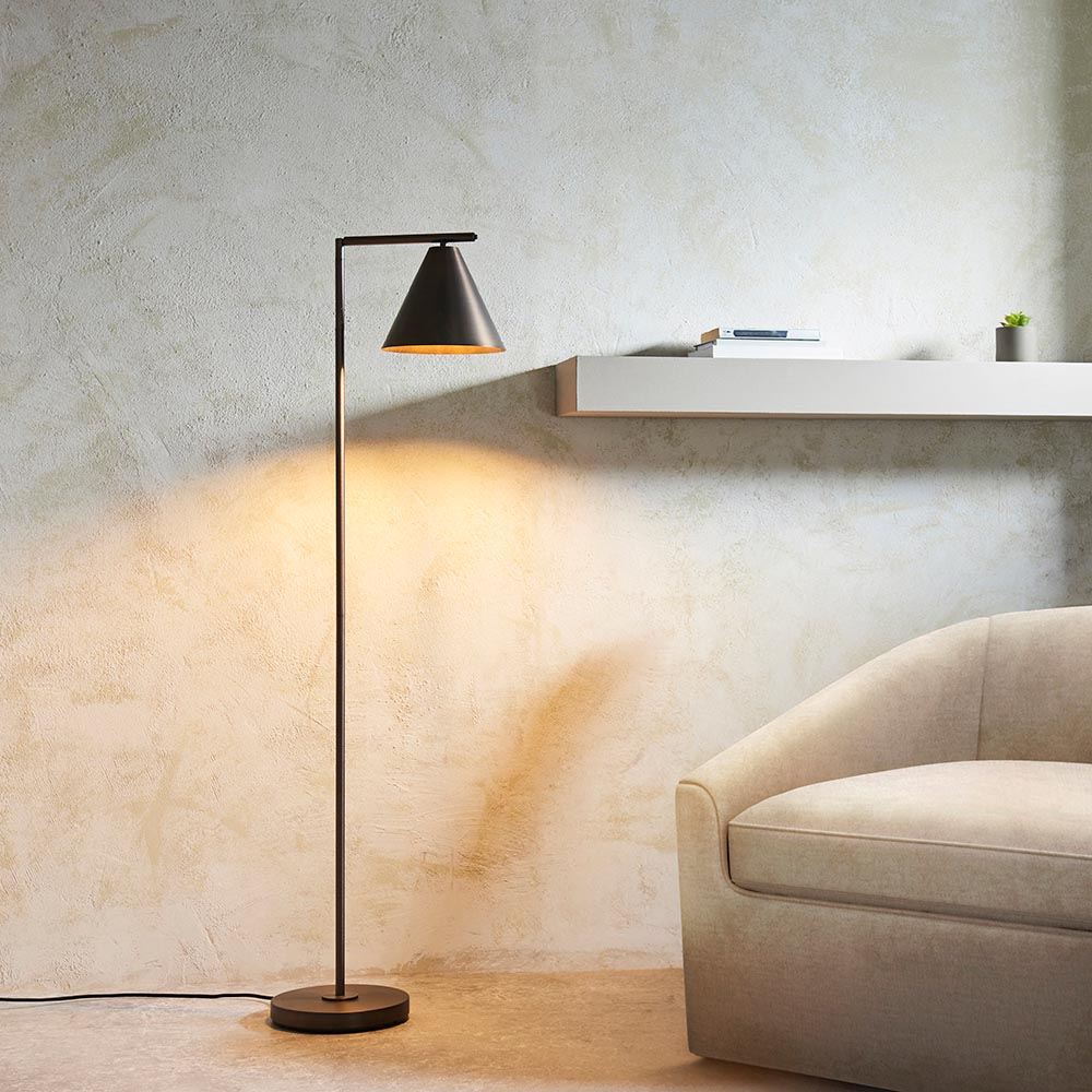 Carlisle Metal Floor Lamp In Brushed Antique Bronze