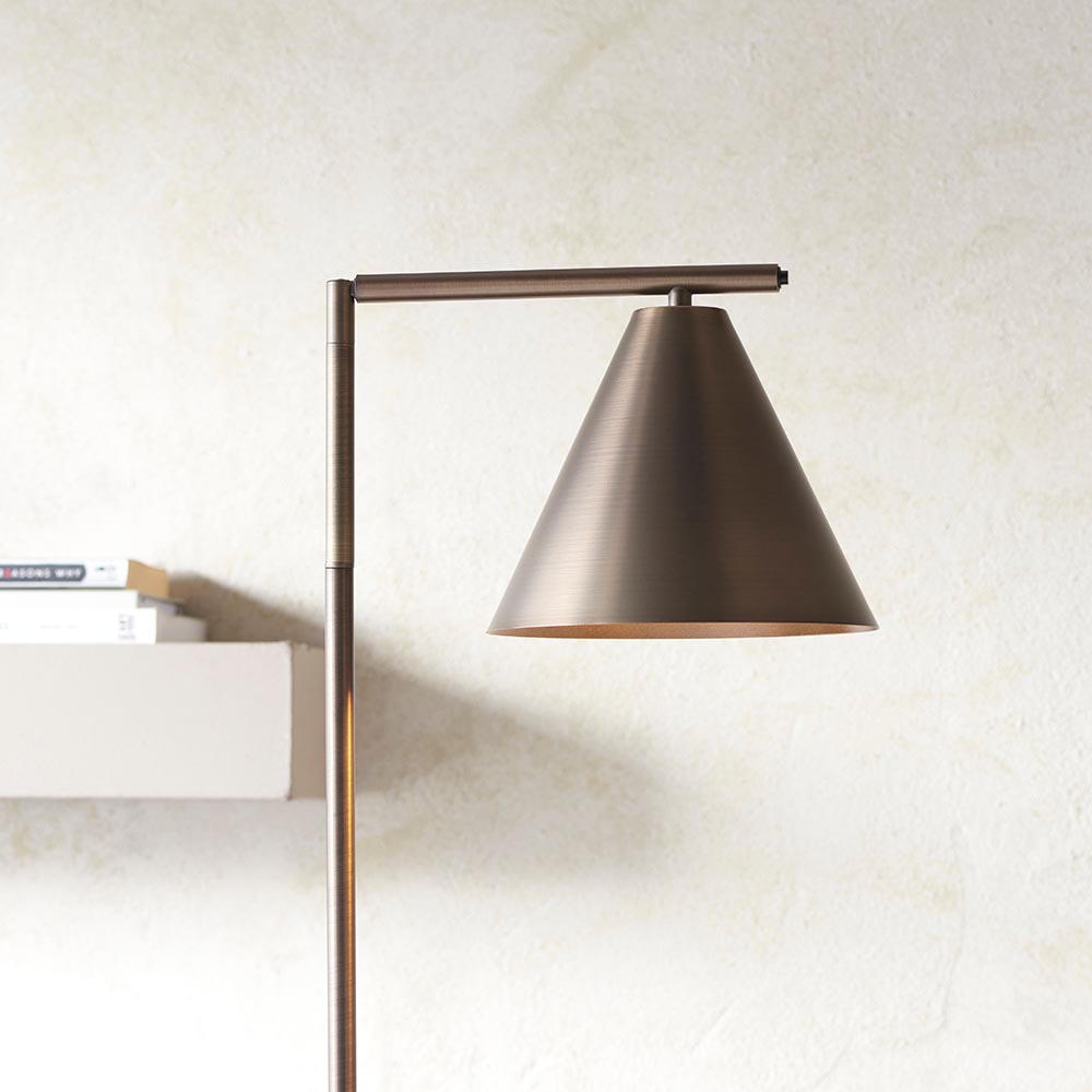 Carlisle Metal Floor Lamp In Brushed Antique Bronze