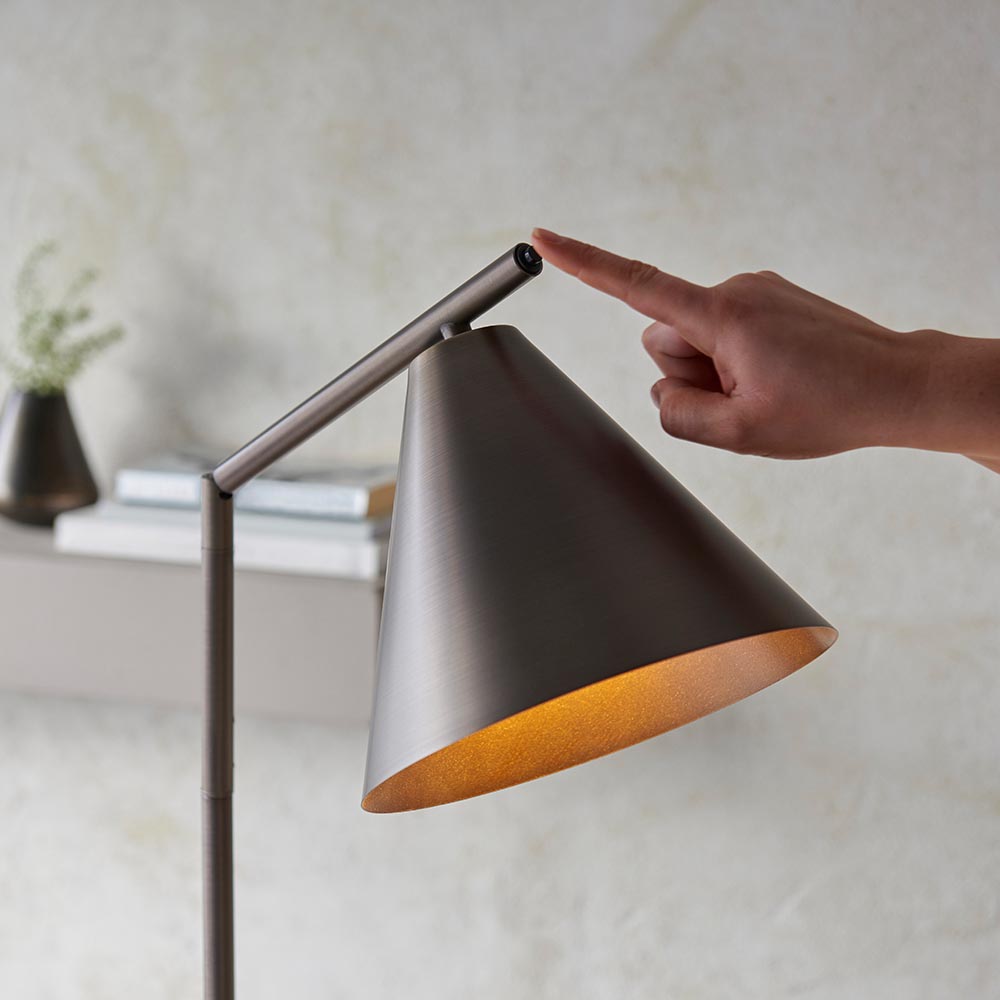 Carlisle Metal Floor Lamp In Brushed Antique Bronze