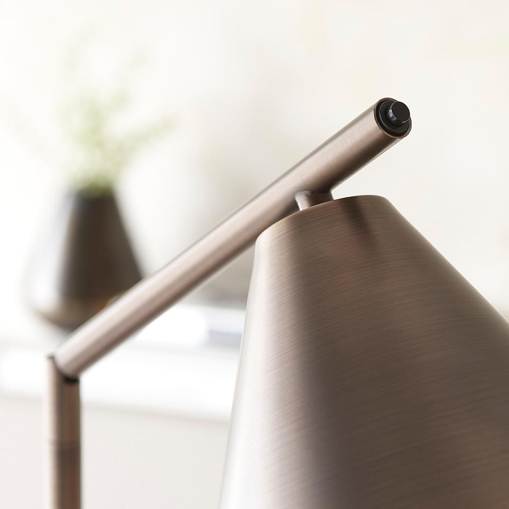 Carlisle Metal Floor Lamp In Brushed Antique Bronze